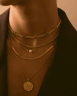 Collier Elegance - Plaqué or et perle