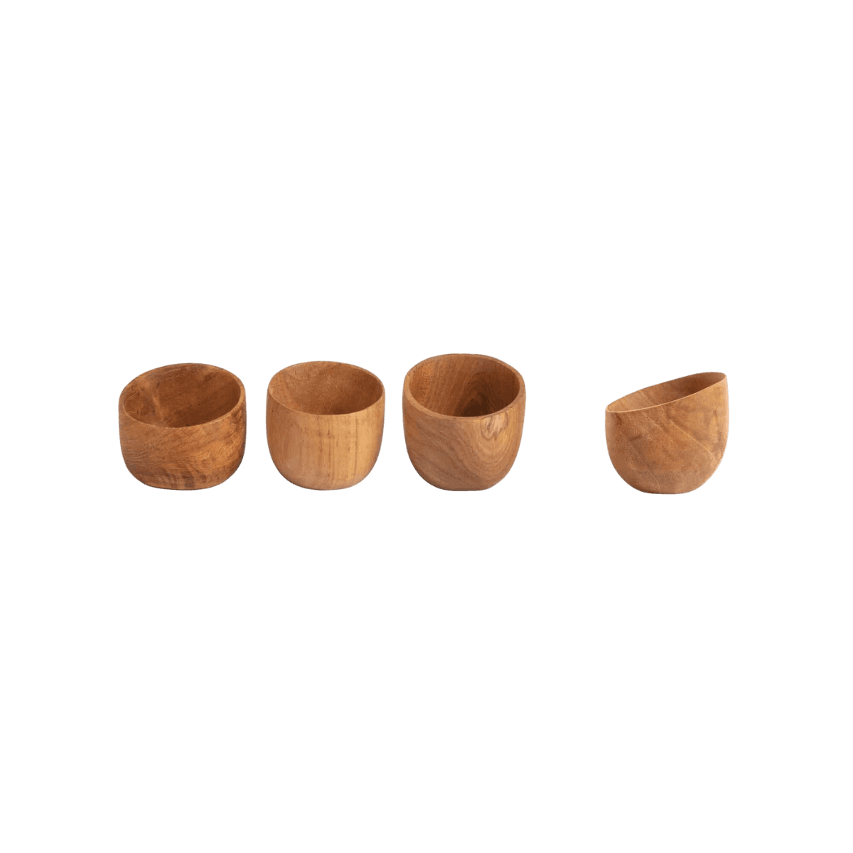 Teakhouten eierdopjes x 4 - EGG STAND EGGY