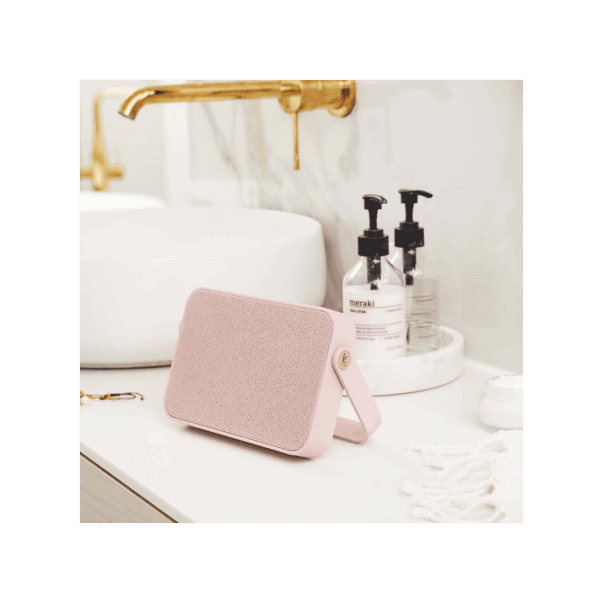 Bluetooth-luidspreker met handgreep aGroove + Dusty pink