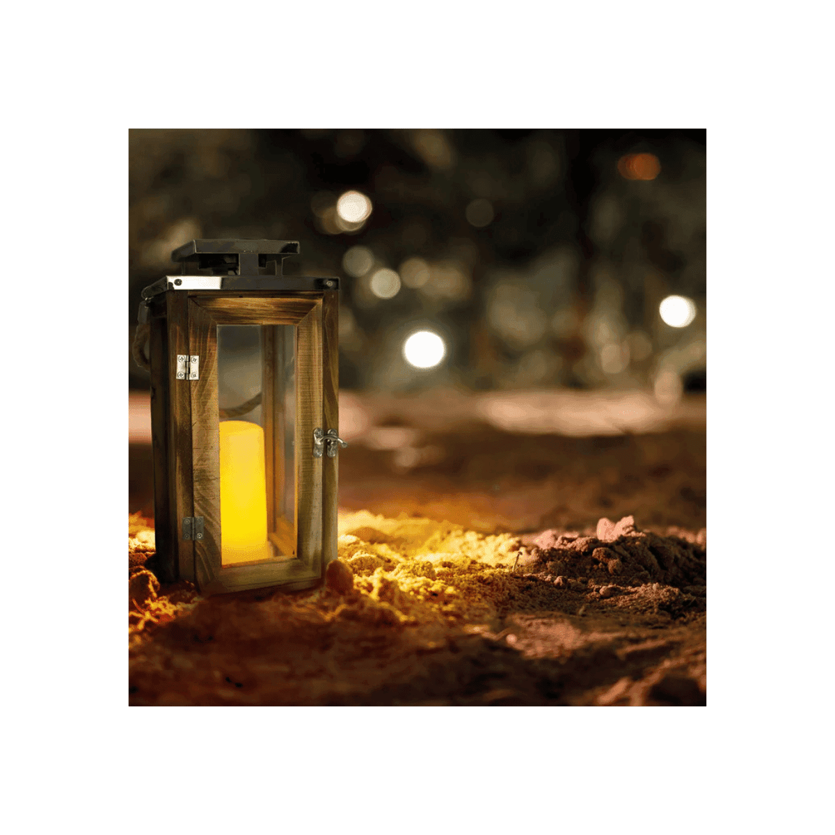Houten lantaarn op zonne-energie - OAKY