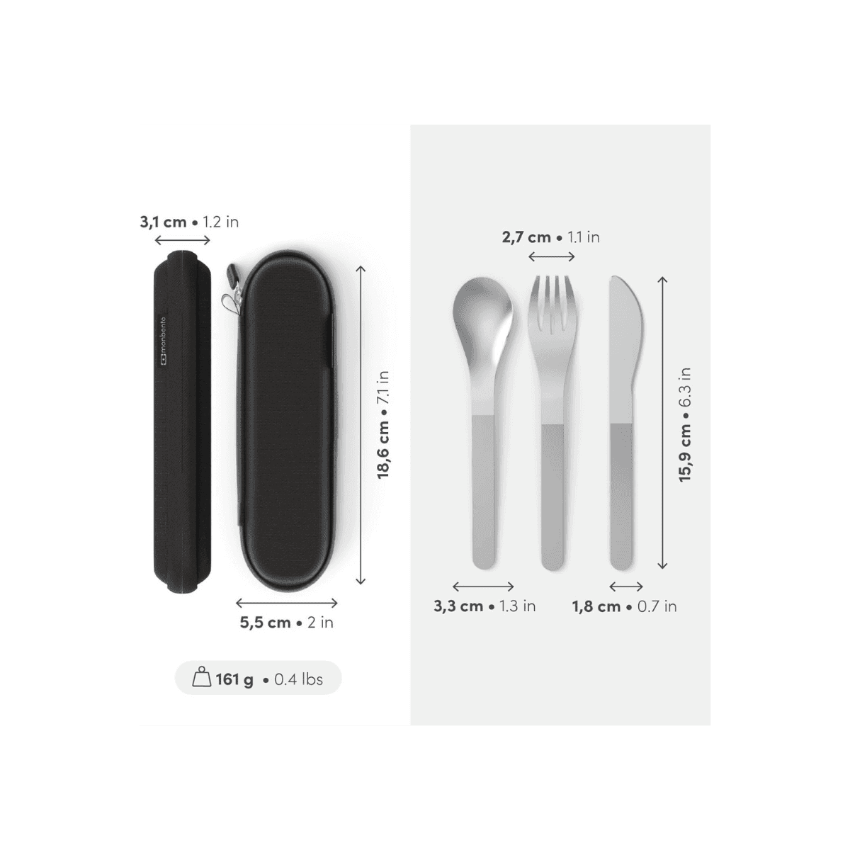 MB Slim Nest Trio  - Les couverts nomades et leur étui textile