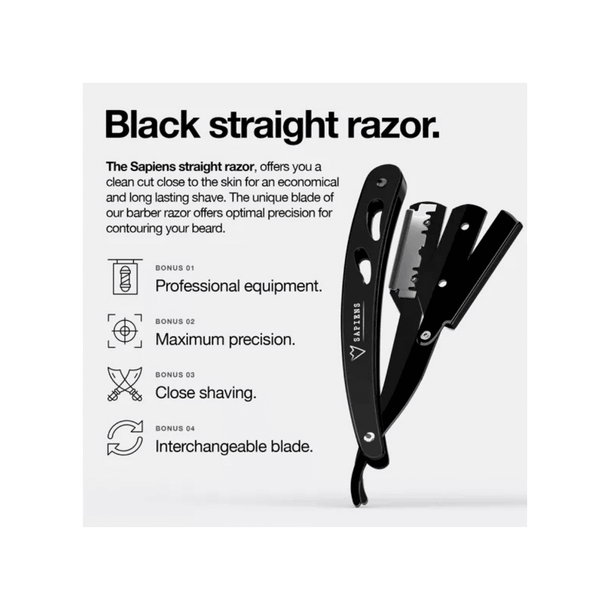 Recht scheermes – Black Edition