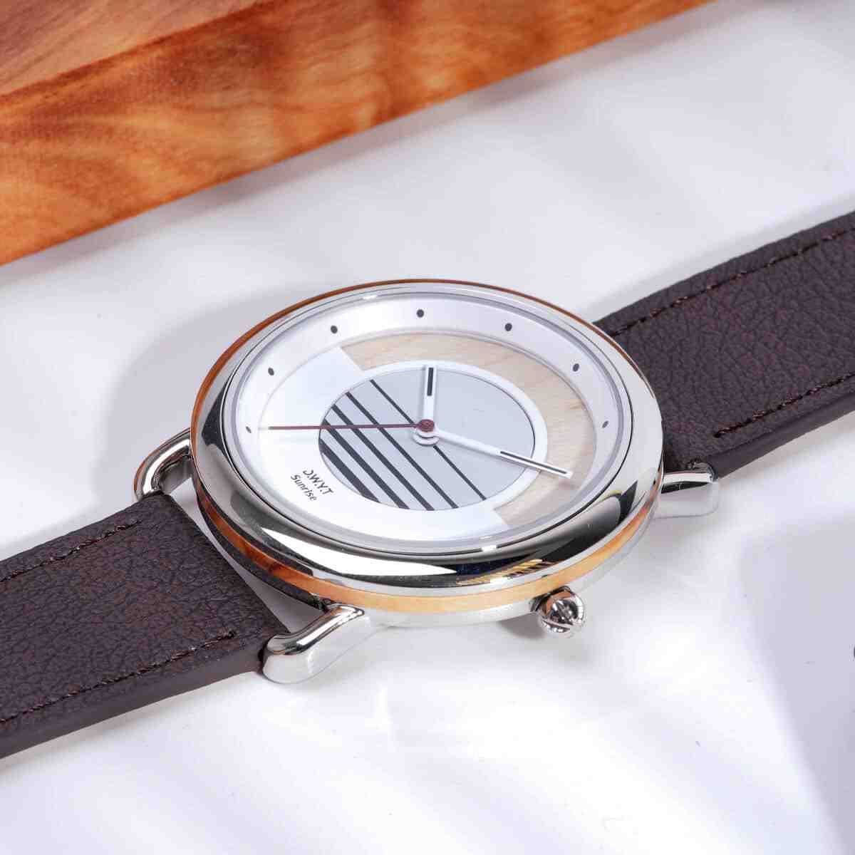 Horloge op zonne-energie SUNRISE pomme chocolat