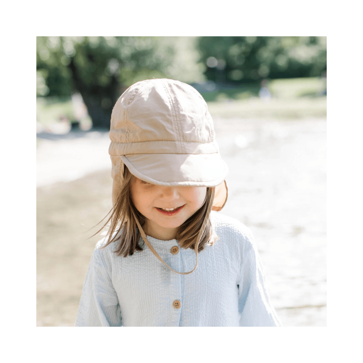 Anti UV Swim Hat- zwemhoed voor kinderen - Beige - 44/46