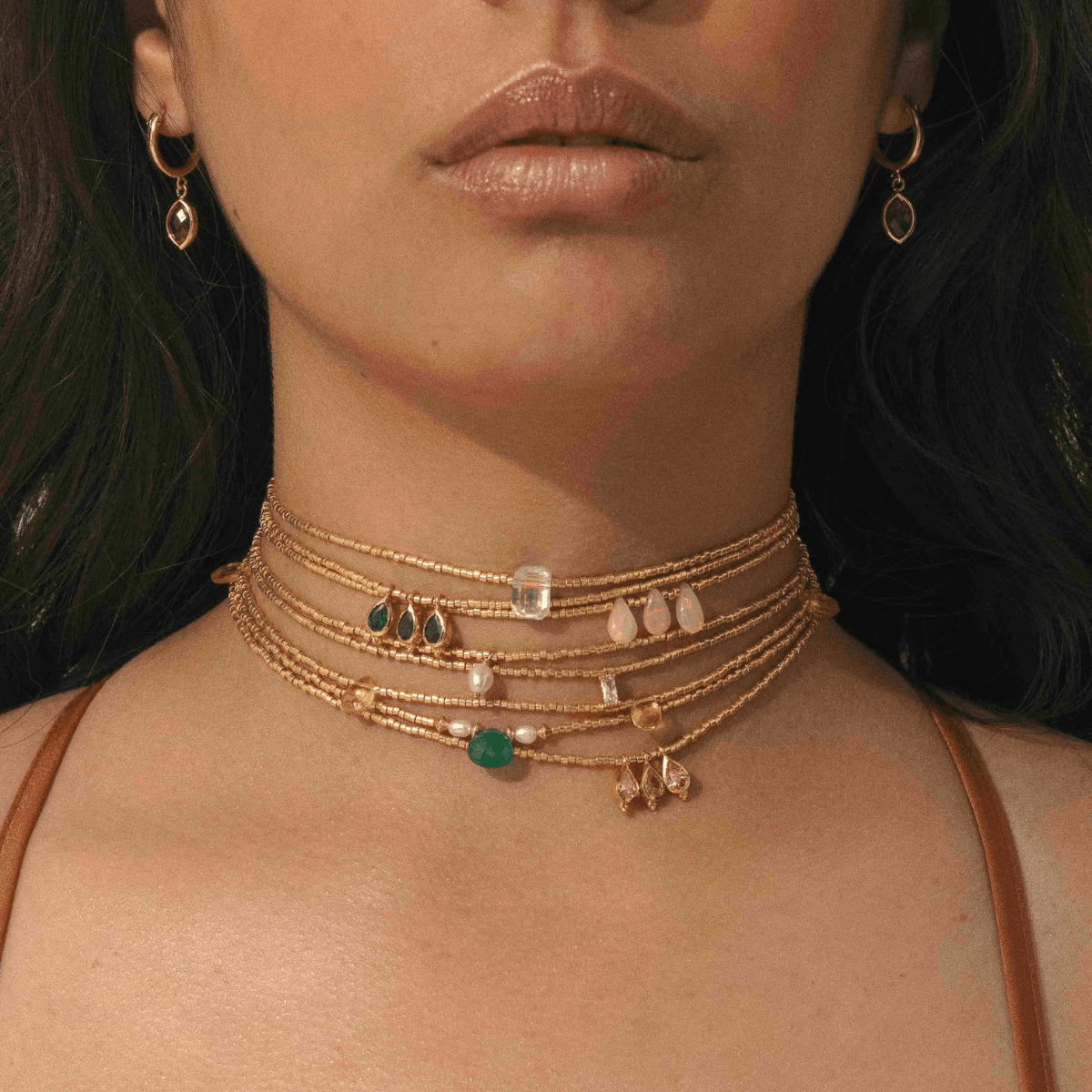 MOTHER OF PEARL Choker Ketting