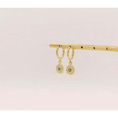 Boucles d'oreilles créoles EMERALD SUN