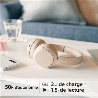 Draadloze hoofdtelefoon WHCH520C Sony - Cream