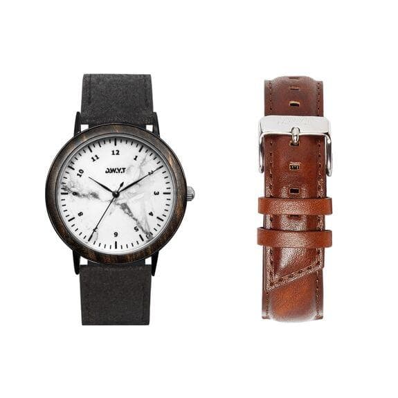 Horloge geschenkdoos Opus Blanche ananas + Marron senois