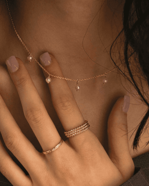 Collier Éternelle - Plaqué or et perles