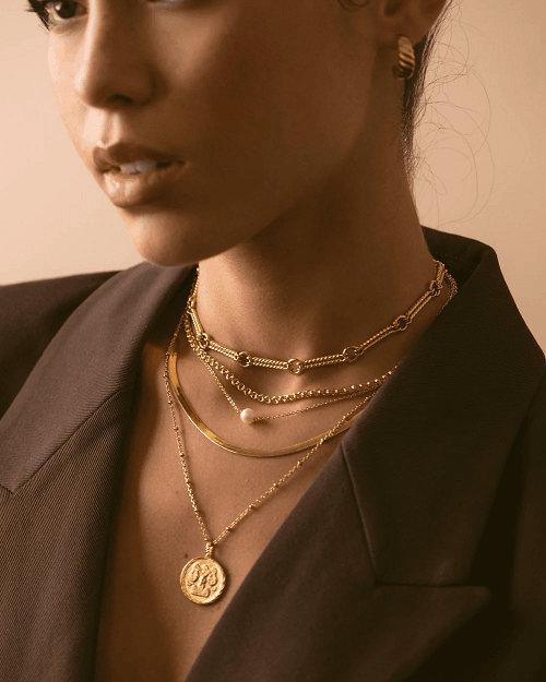 Collier Elegance - Plaqué or et perle