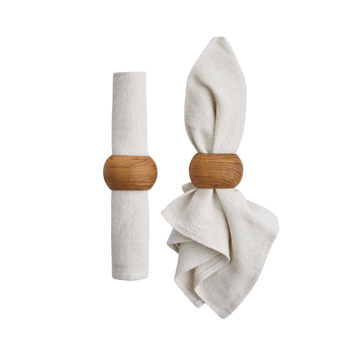 Set van 4 servetringen - Napkin Ring Round