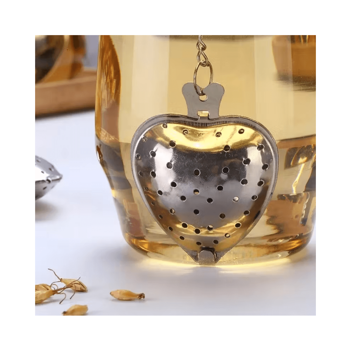 Infuseur à Thé en Forme de Coeur Doré