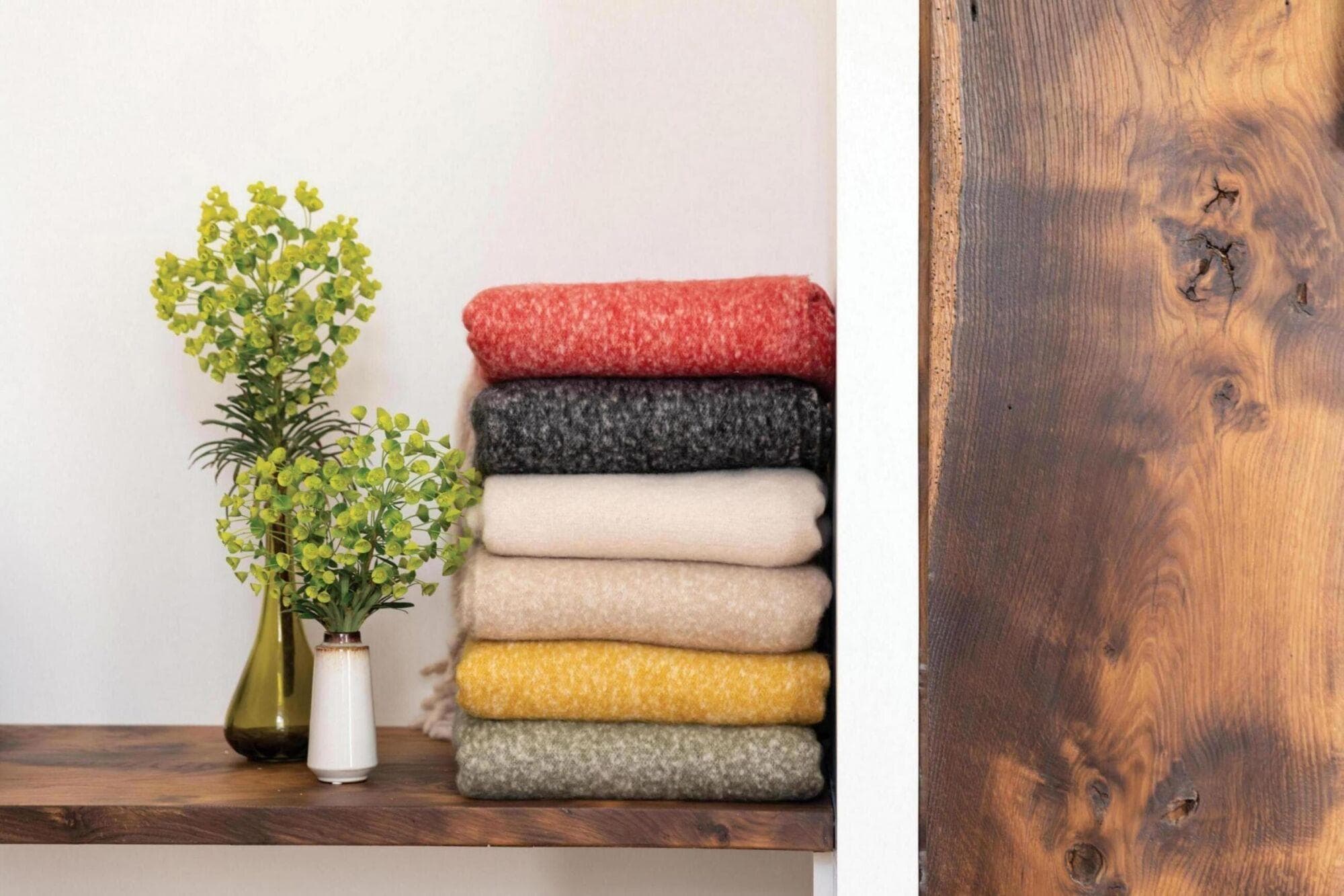 Plaid Isabel Vert de gris 130 x 160 cm