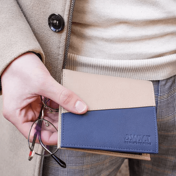 Portemonnee L'ACIDULE Beige/Bleu