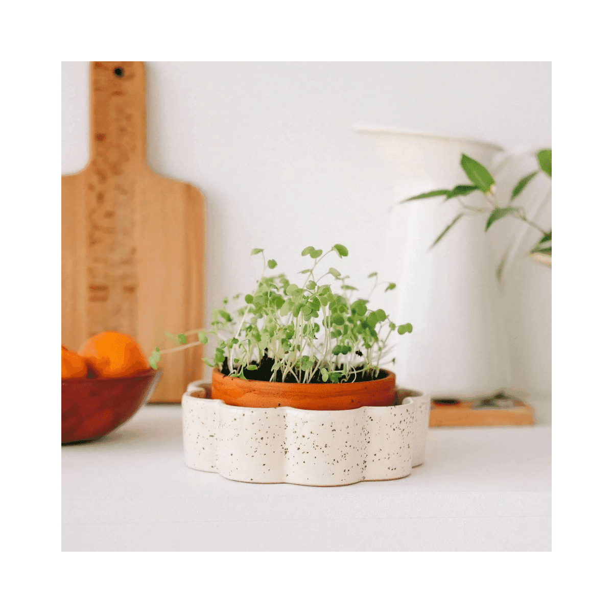 George vrijstaande pot - Gekorreld wit