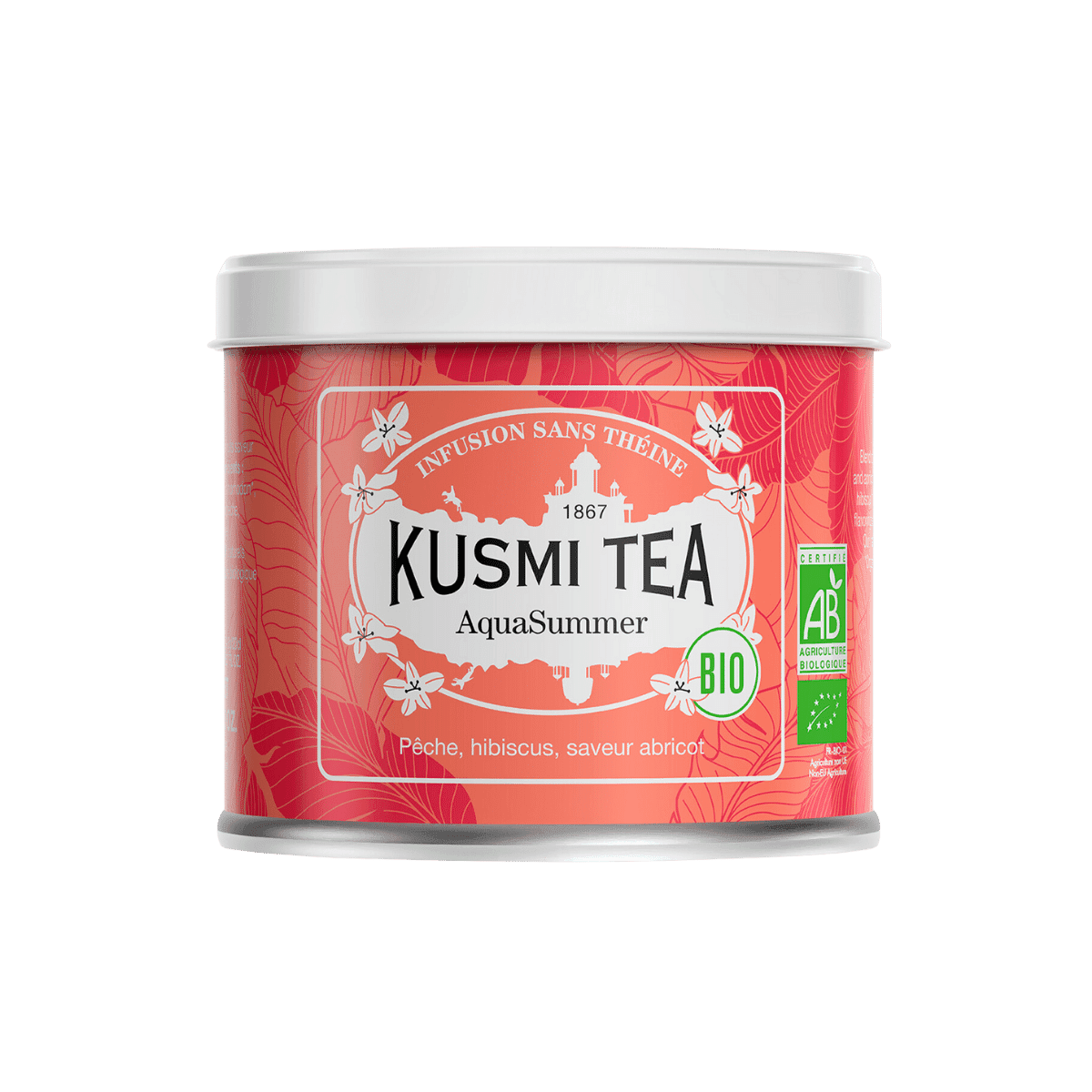 AquaSummer Biologische Infusie Hibiscus, Perzik, Abrikoos Metalen blik 100gr