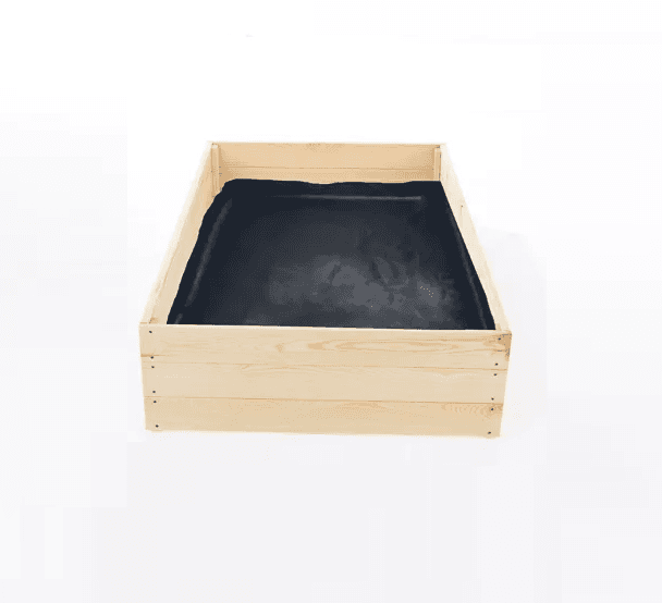 Houten moestuinbak met vloermat - 120x100x18 cm