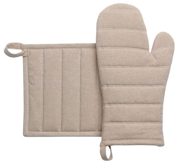 Lot gant/manique Jona Naturel 15 x 30 cm