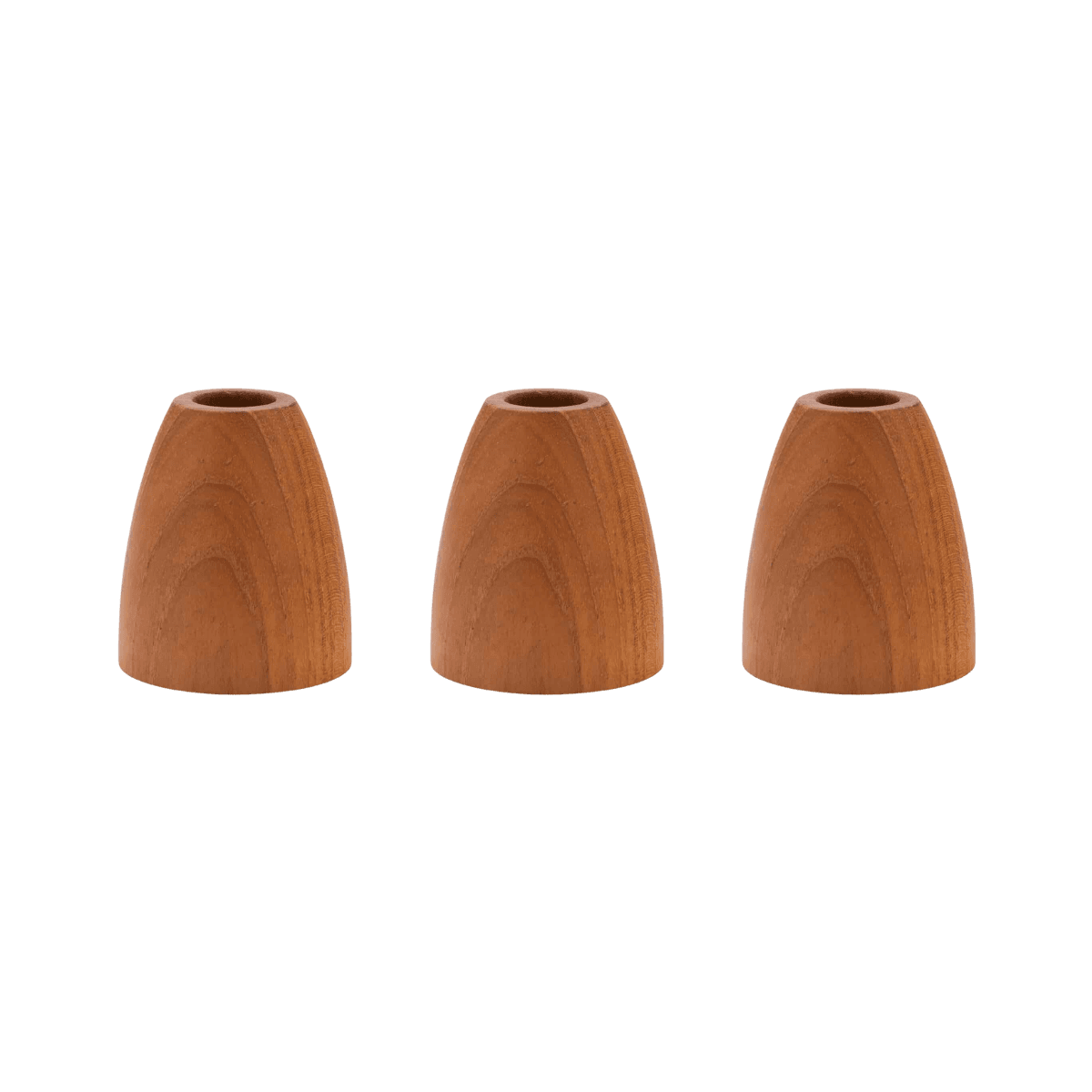 Conische teakhouten kaarshouders x 3 - DINNER CANDLE HOLDER - CONICAL - M