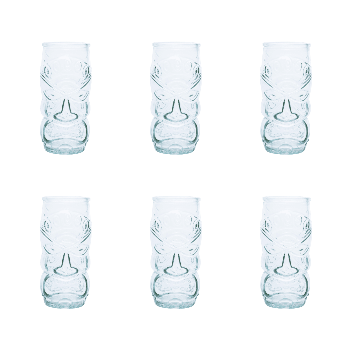 Set van 6 gerecycled glazen Tiki-glazen