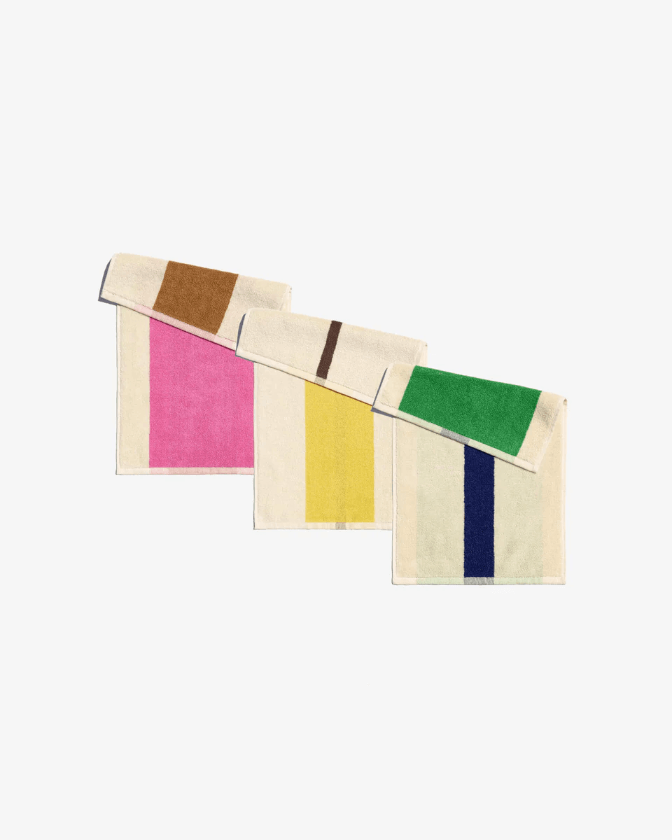 Set essuies / serviettes invités Pink Royal Blue Brown (3 pcs.) 30x50