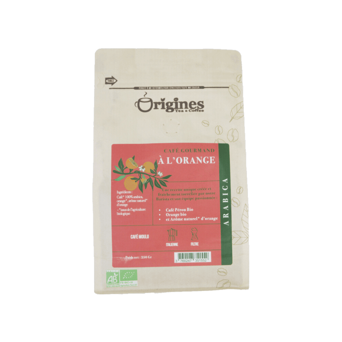 Biologische Café Sinaasappel Gourmand - Gemalen 250g