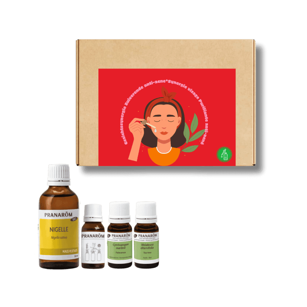 Coffret cadeau Pranarôm -DIY- Synergie visage BIO - Purifiante anti-acné