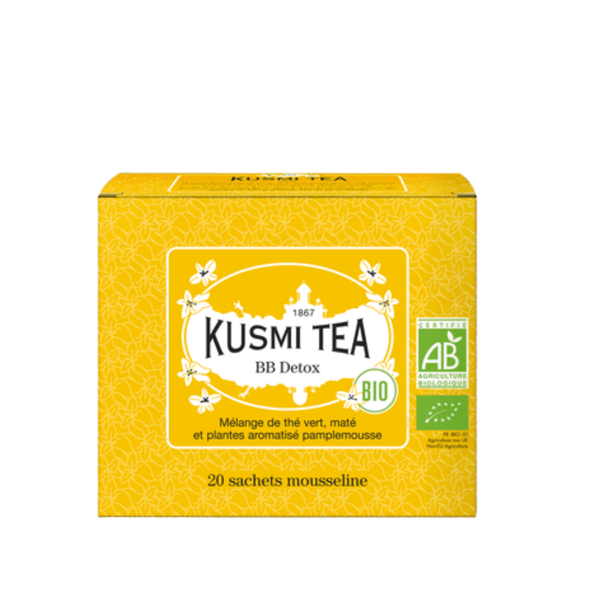 Biologische groene thee maté grapefruit - BB Detox - 20 mousseline zakjes - 40gr