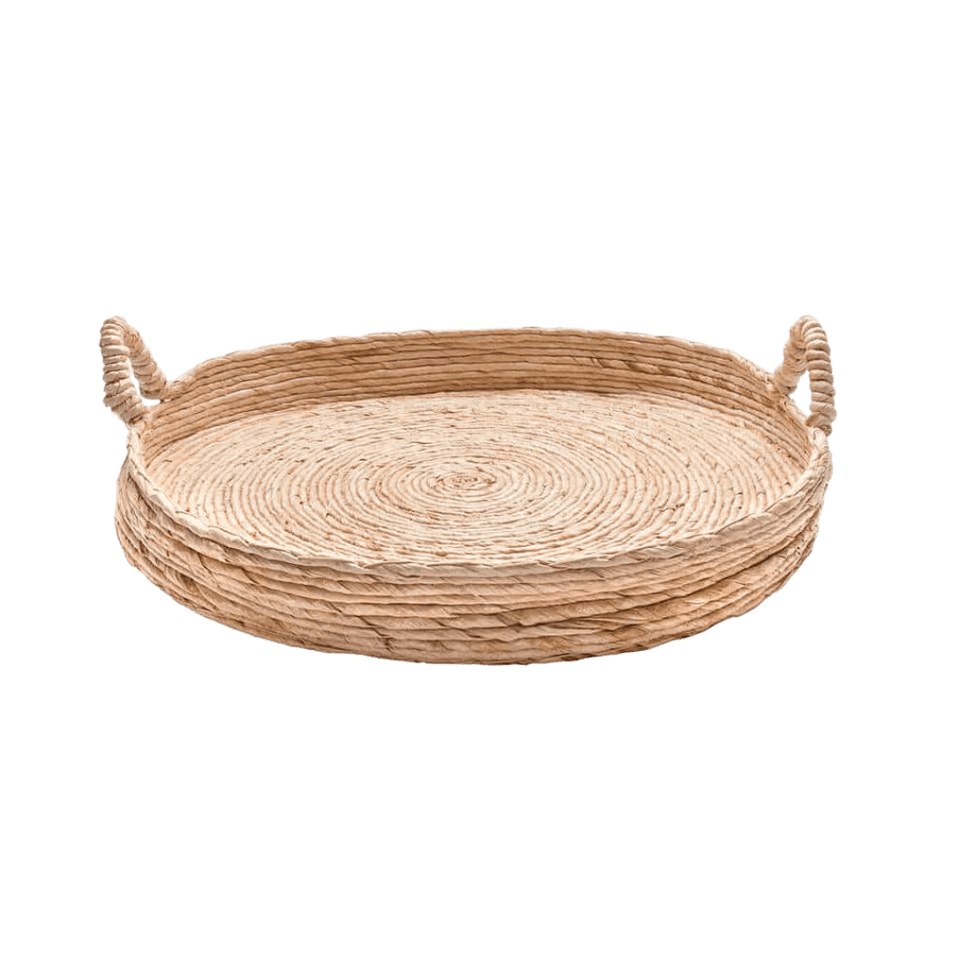 Abaca dienblad met handgrepen - ABACA TABLE TRAY - M