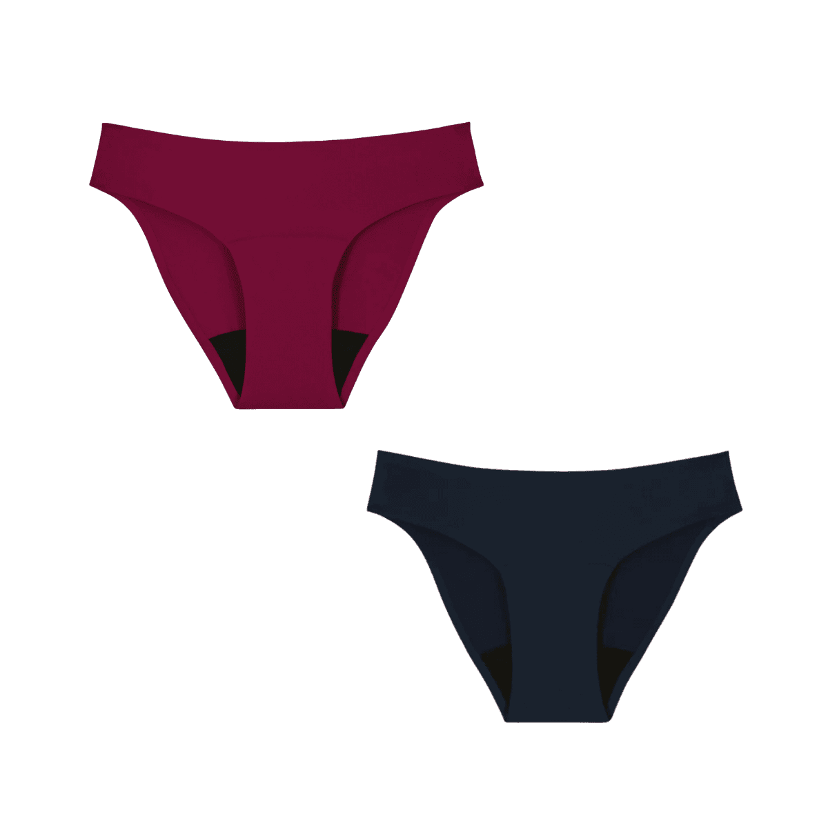 2 kleuren verpakking - Flux menstruatieslip Medium Blauw & Bordeaux