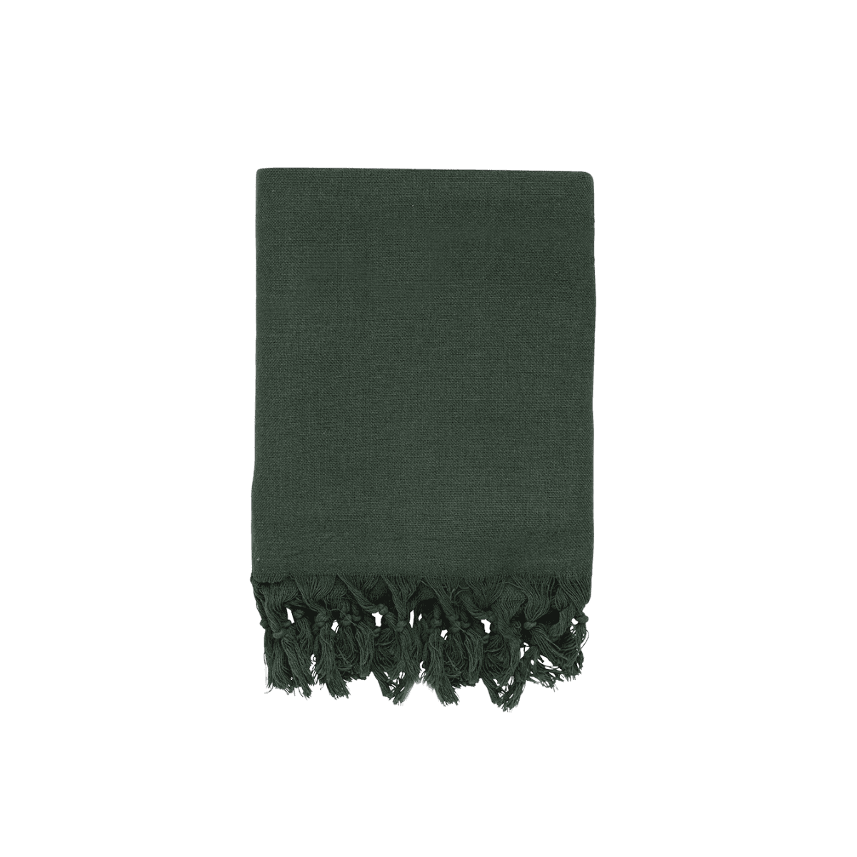 Plaid à franges - Vert forêt - CLOTH RECYCLED - FOREST
