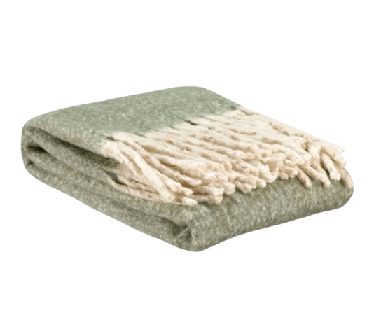 Plaid Isabel Vert de gris 130 x 160 cm