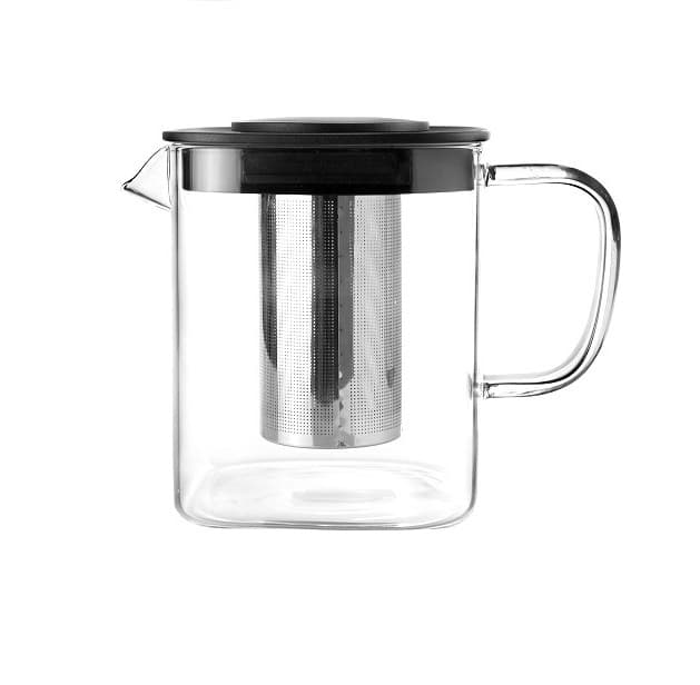Théière avec filtre carré en verre Borosilicate et Inox - 1L - compatible électrique céramique et gaz
